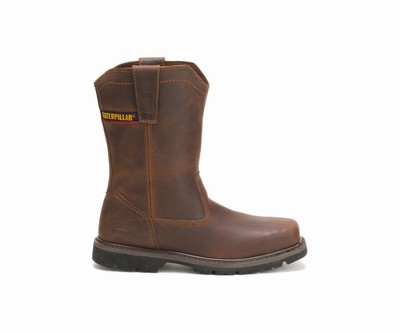 Botas De Trabajo Caterpillar Wellston Pull On Steel Puntera Hombre Marrones Oscuro | Zs5OF7La