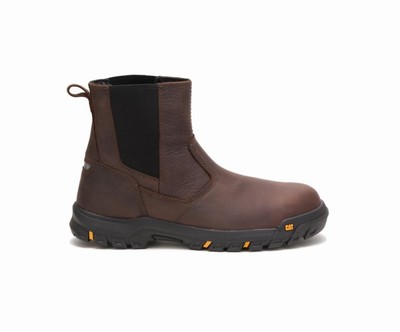 Botas De Trabajo Caterpillar Wheelbase Steel Puntera Hombre Marrones | uiOPUnyY