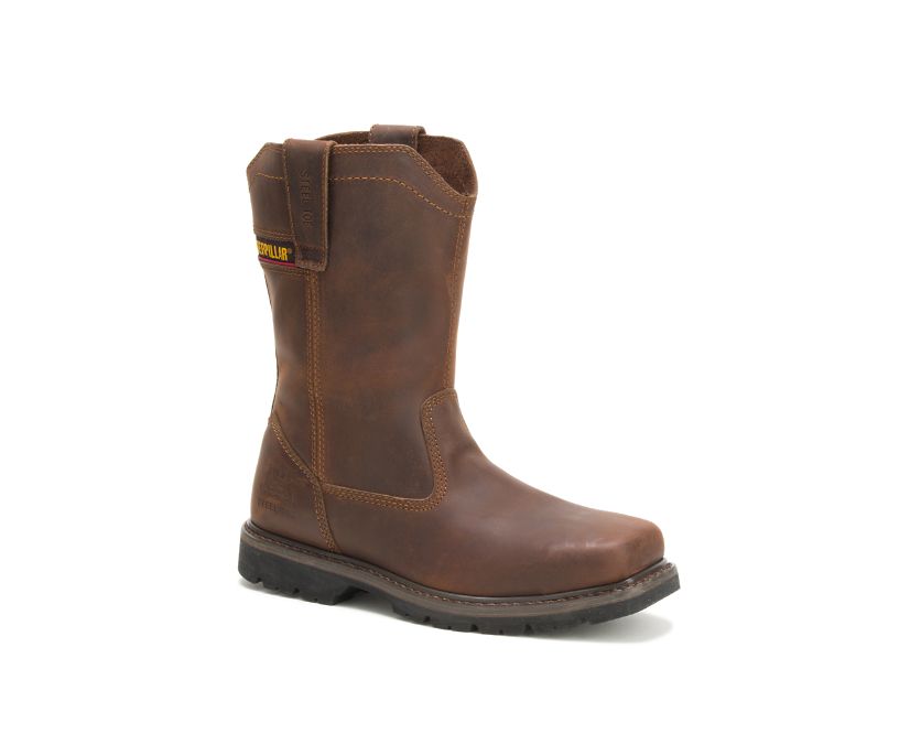 Botas De Trabajo Caterpillar Wellston Pull On Steel Puntera Hombre Marrones Oscuro | Zs5OF7La